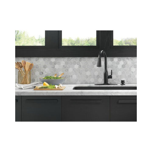 Delta Marca Series 19780Z-BLSD-DST Kitchen Faucet, 1.8 gpm, 1-Handle, 4-Faucet Hole, Metal, Matte, Deck - 3