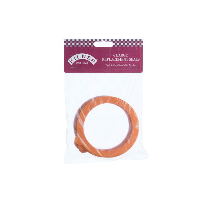 Kilner 0025.501 Replacement Seal, Rubber, Orange, For: 3 L Round Clip-Top Glass Storage Jar - 2