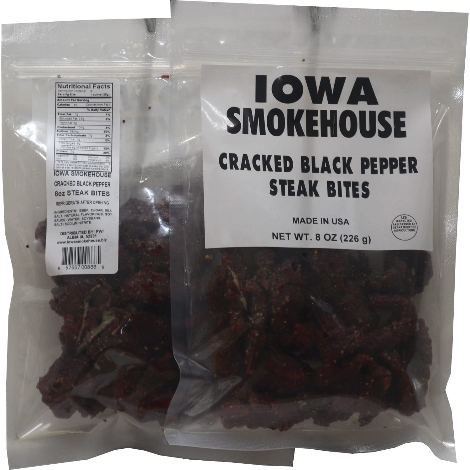 Iowa Smokehouse IS-SBBP Steak Bite, Cracked Black Pepper, 8 oz - 2