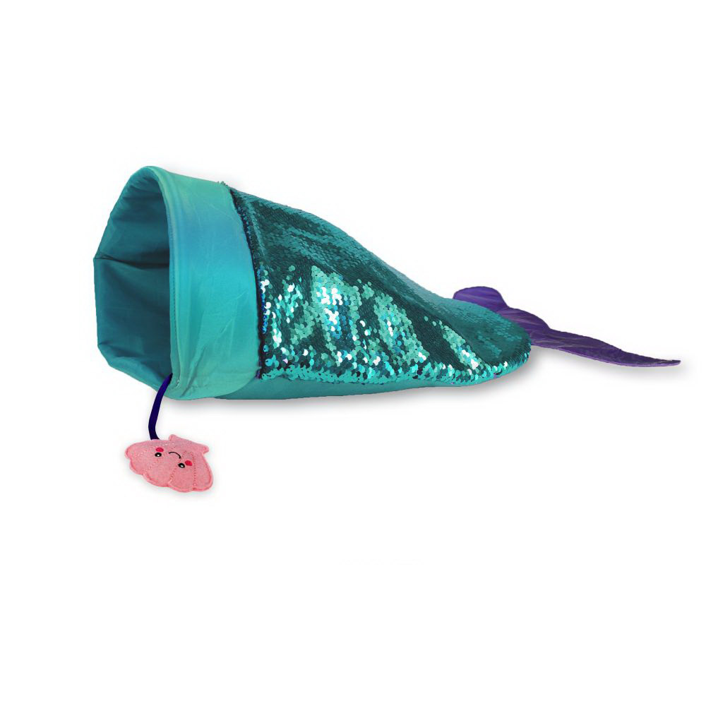 Kong 303 Play Spaces SeaQuins Toy, One-Size, Glittering Mermaid, Plush, Teal - 4