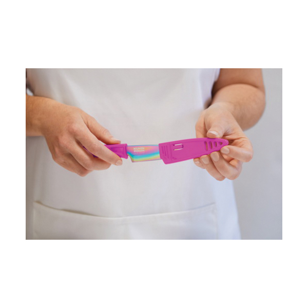 Kuhn Rikon Colori 23354 Paring Knife, 4 in L Blade, Stainless Steel Blade, Rainbow Handle, Non-Stick Blade - 2