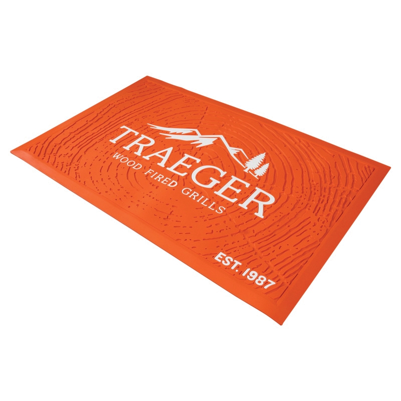Traeger BAC636 Grill Mat, 29-1/2 in L, 47-1/2 in W, PVC, Orange/White - 4