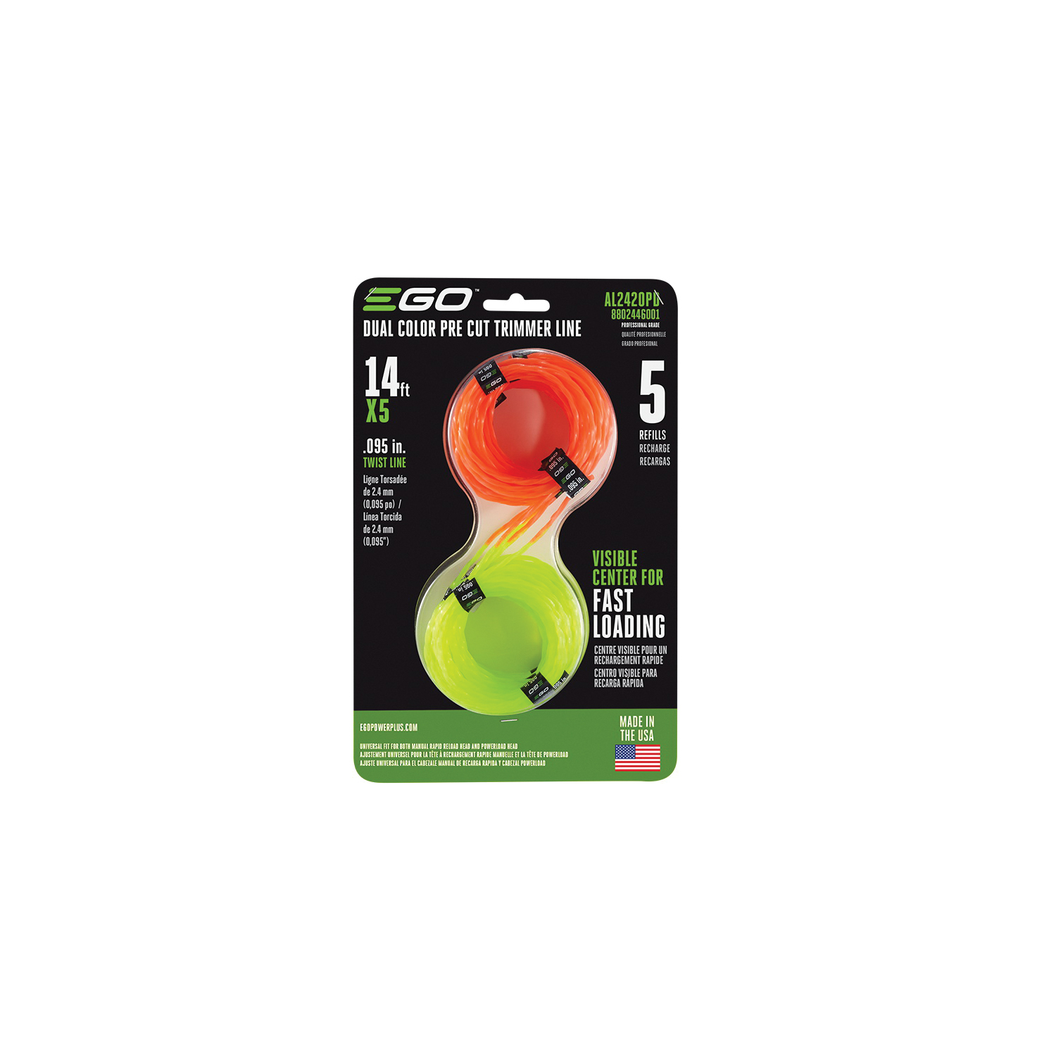 EGO AL2420PD Pre-Cut Trimmer Line, 0.095 in Dia, 14 ft L - 3