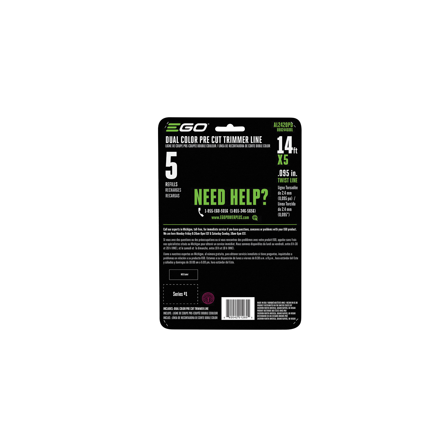 EGO AL2420PD Pre-Cut Trimmer Line, 0.095 in Dia, 14 ft L - 4