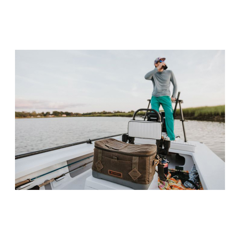 Fishpond HSCPM Hailstorm Soft Cooler, 17-1/2 in L, 10-1/2 in W, 1838 cu-in Capacity, Cotton/Nylon, Peat Moss - 2