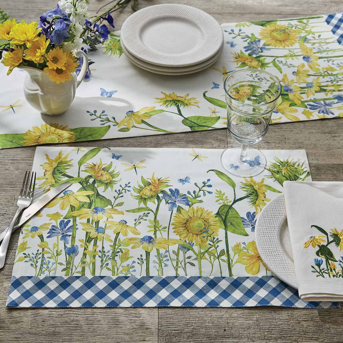 Park Designs 3994-010 Placemat, 19 in L, 13 in W, Sunny Day Design - 2