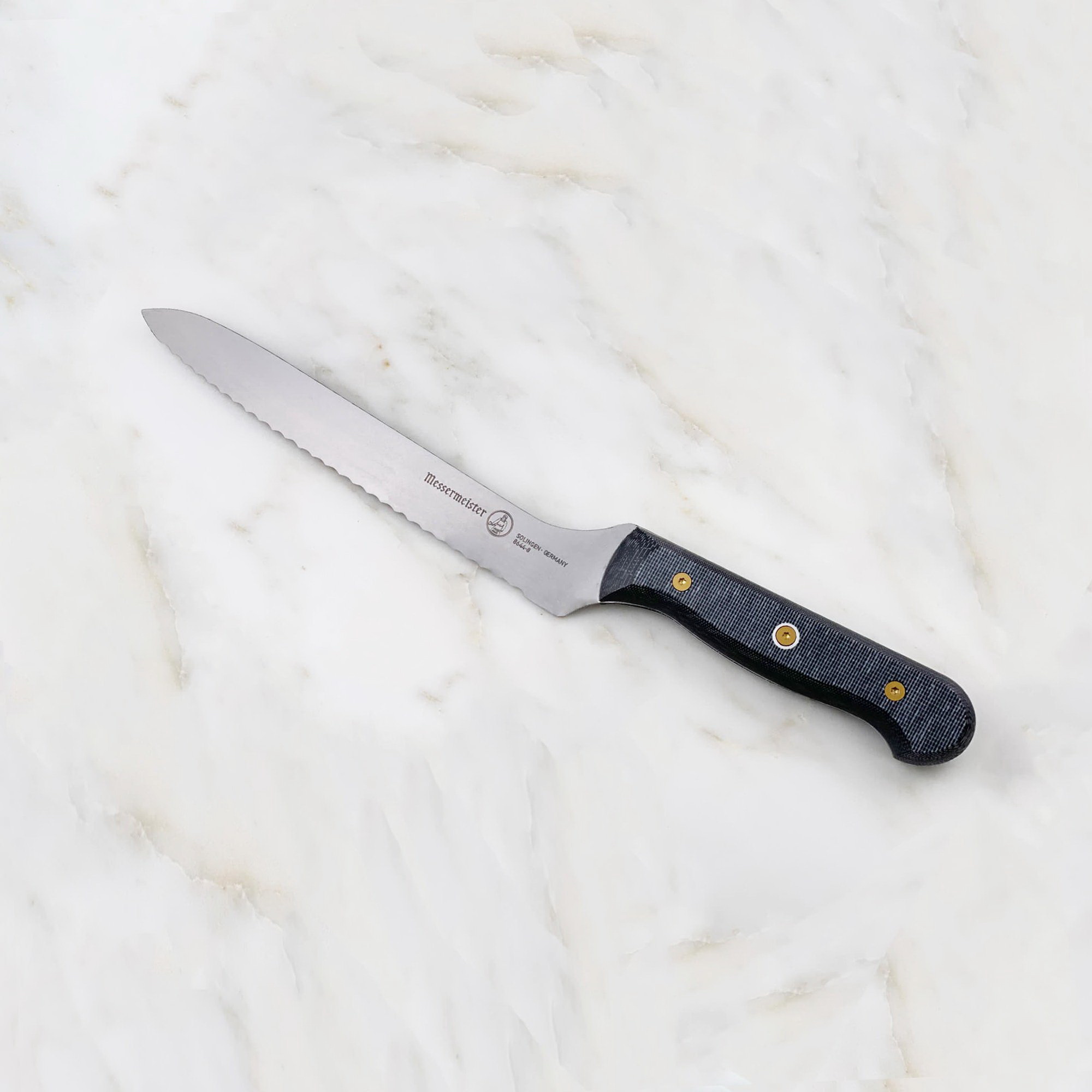 Messermeister Custom Series 8644-8 Scalloped Offset Knife, Stainless Steel Blade, Canvas/Non-Phenolic Resin Handle - 2