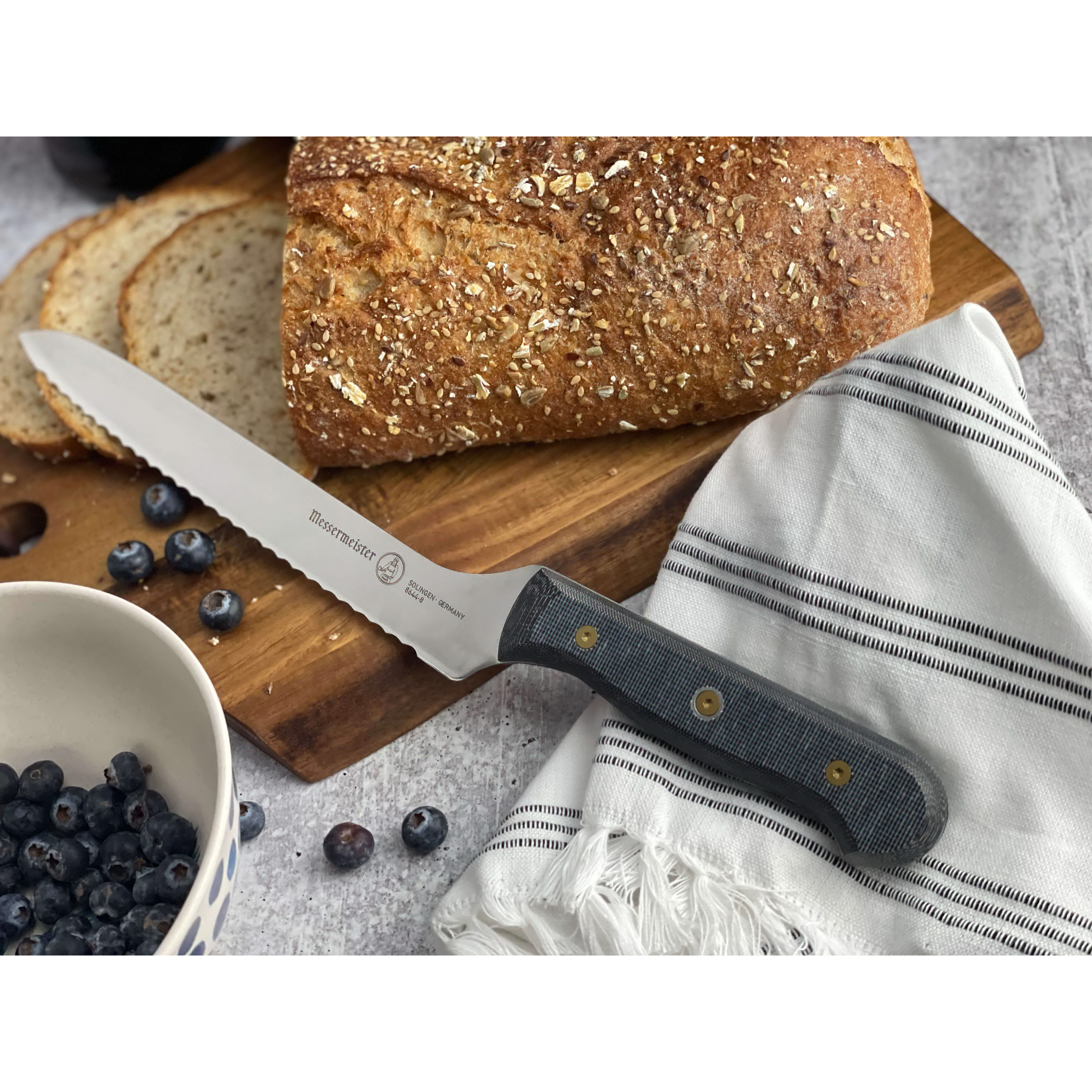 Messermeister Custom Series 8644-8 Scalloped Offset Knife, Stainless Steel Blade, Canvas/Non-Phenolic Resin Handle - 3