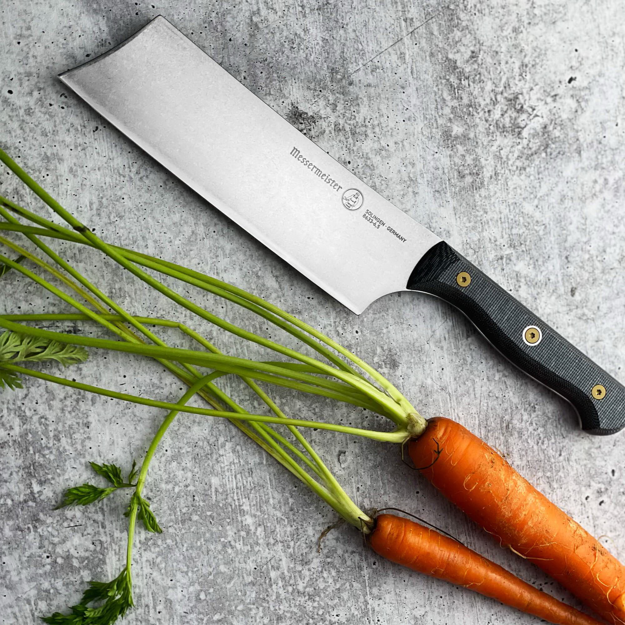 Messermeister Custom Series 8633-6.5 Nakiri Knife, Stainless Steel Blade, Canvas/Non-Phenolic Resin Handle - 4