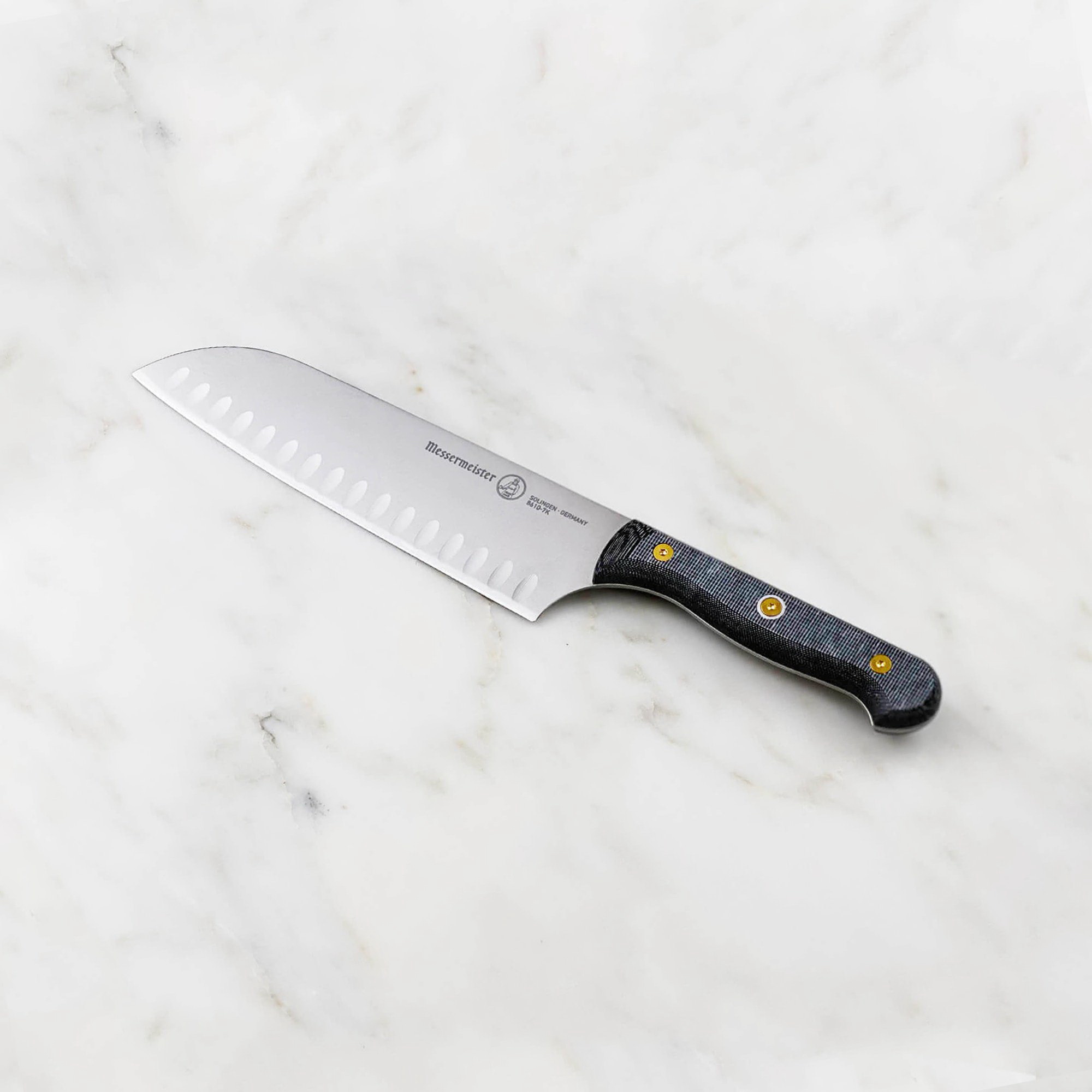 Messermeister Custom Series 8610-7K Santoku Knife, Stainless Steel Blade, Canvas/Non-Phenolic Resin Handle - 2