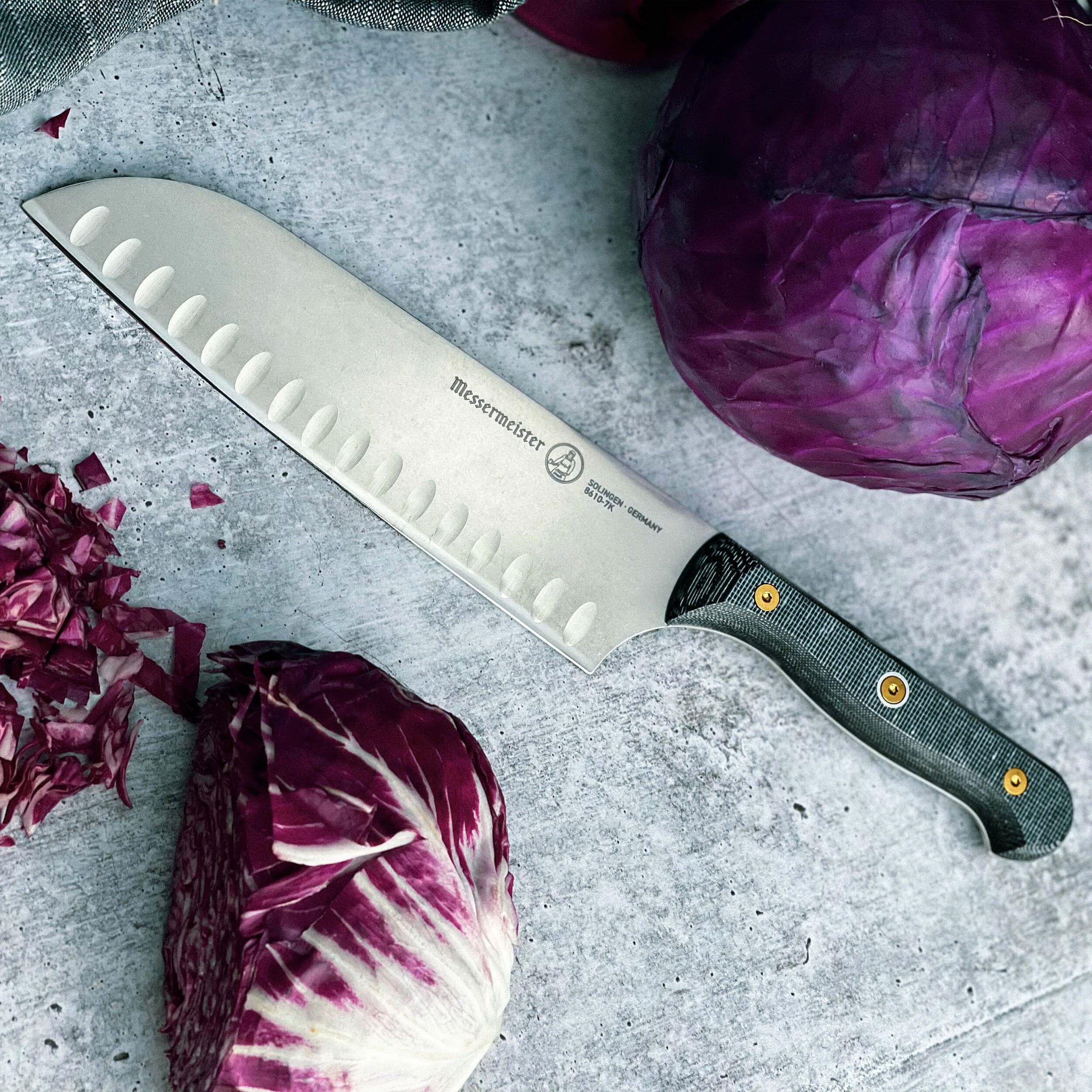 Messermeister Custom Series 8610-7K Santoku Knife, Stainless Steel Blade, Canvas/Non-Phenolic Resin Handle - 3