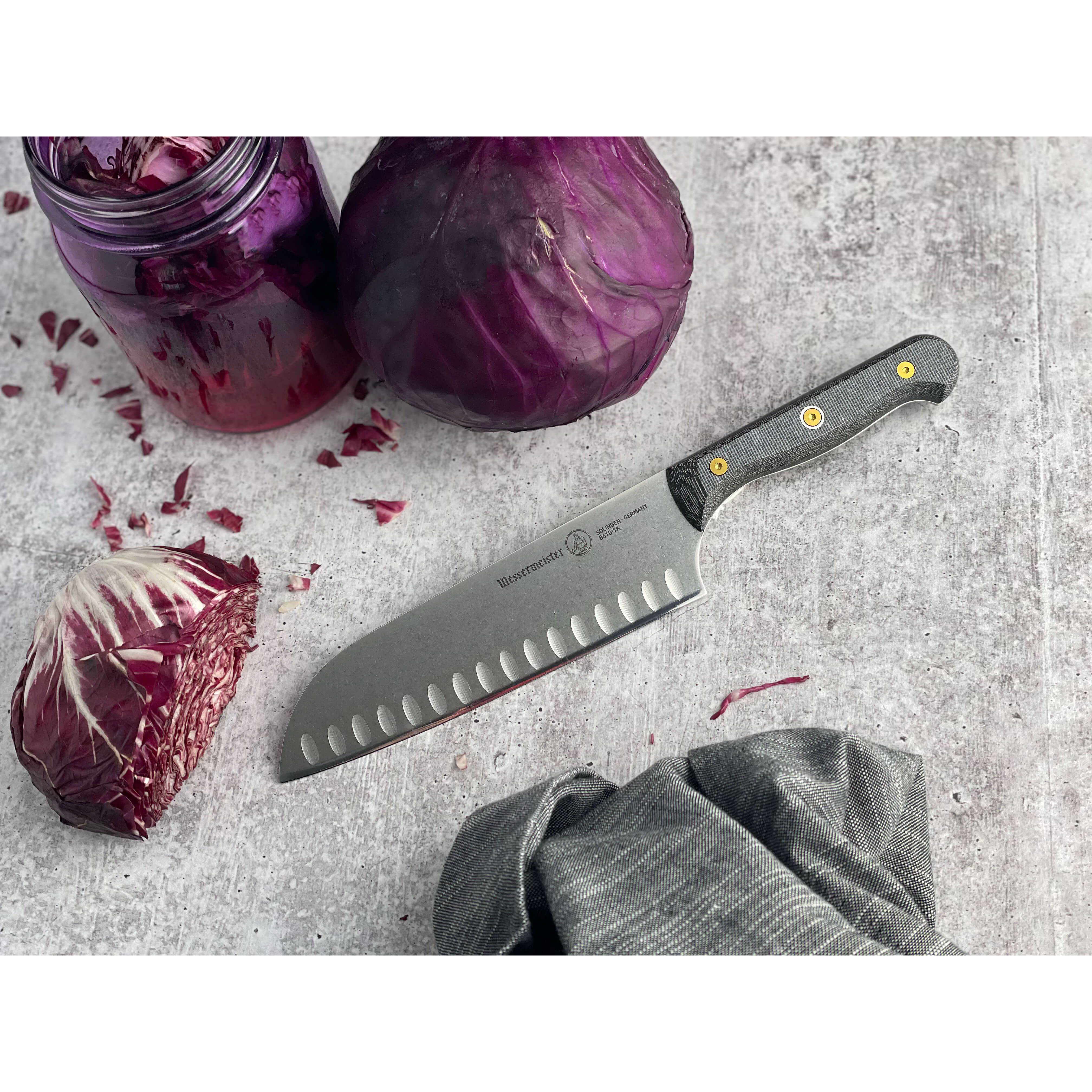 Messermeister Custom Series 8610-7K Santoku Knife, Stainless Steel Blade, Canvas/Non-Phenolic Resin Handle - 4