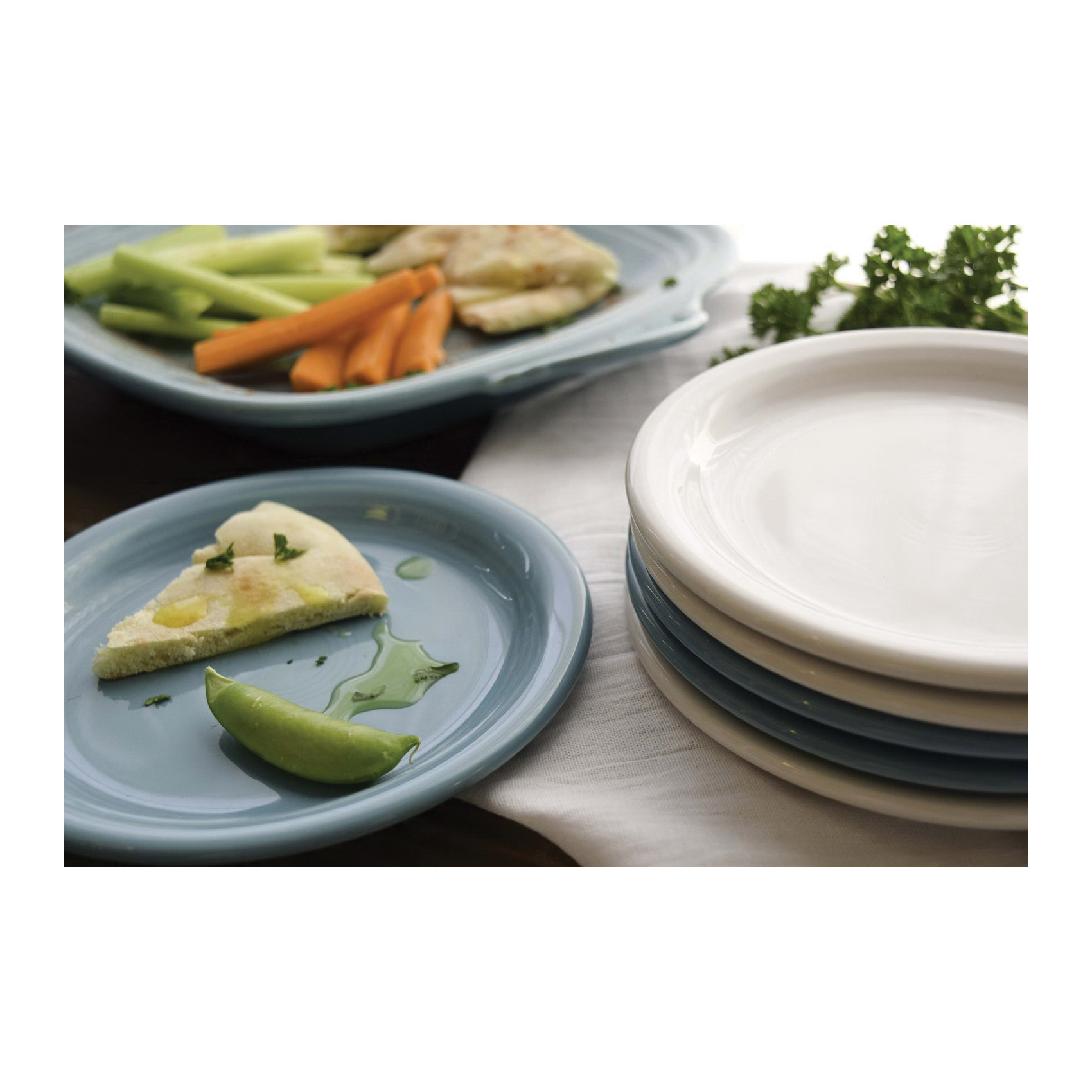 Fiesta 1461100 Appetizer Plate, Round, 6-1/2 in Dia, Vitrified China, White, Glossy, Oven Safe: Yes - 2