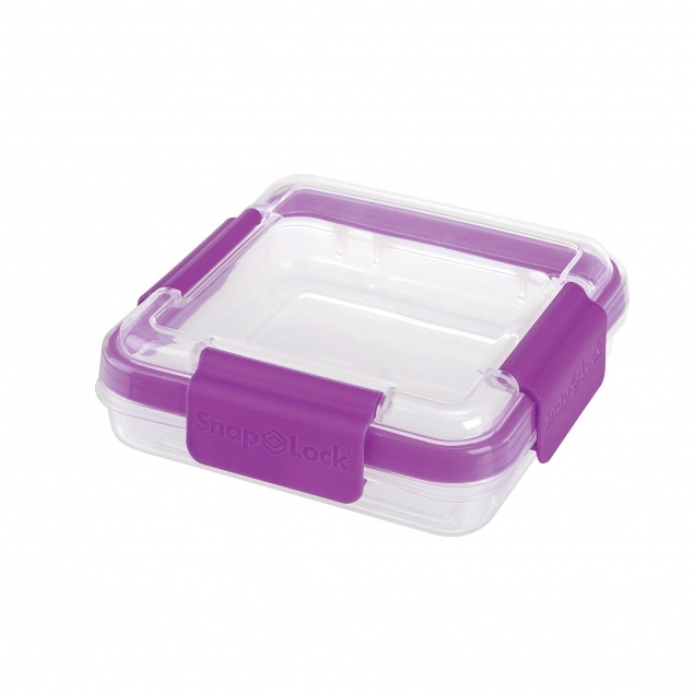 Snaplock SNL-1001CDP Sandwich Box, 473 mL Capacity, Polypropylene/Silicone, Assorted, 6-1/2 in L, 6-1/4 in W - 2