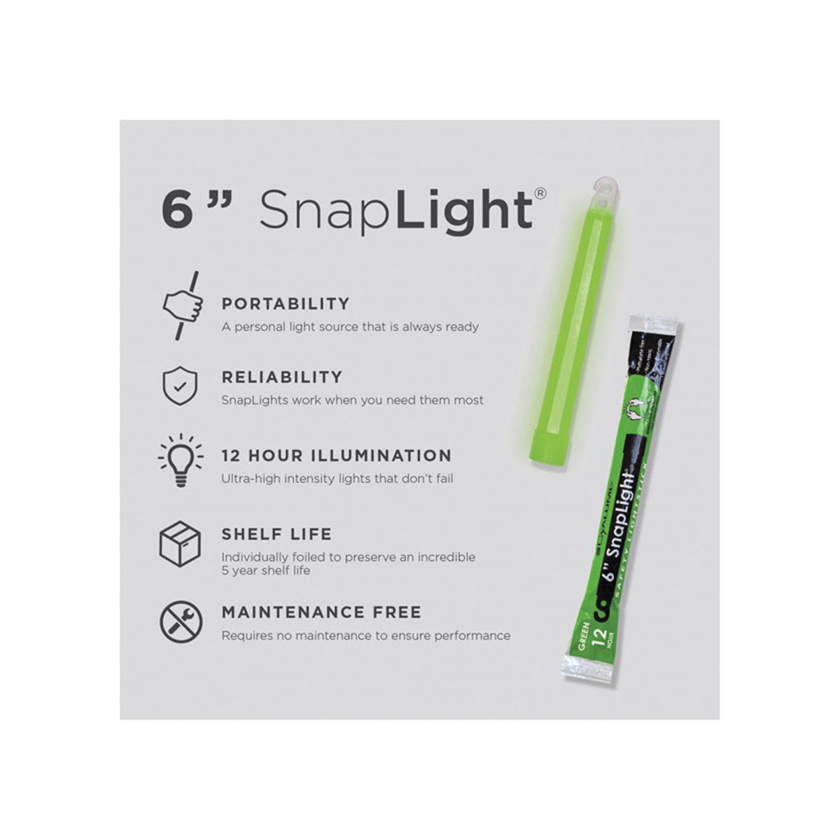 CyALUME TECHNOLOGIES 9-08001A Snaplight Sticks, Green Body, 10/PK - 5