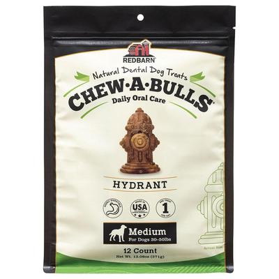 Redbarn Chew-A-Bulls PT00031 Hydrant Dental Dog Treat, M Breed, Special Diet: Gluten, Corn-Free, Wheat, 12 Count - 2