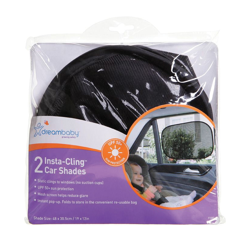 Dreambaby Insta-Cling Series L1203 Car Shade, Mesh, Black - 5