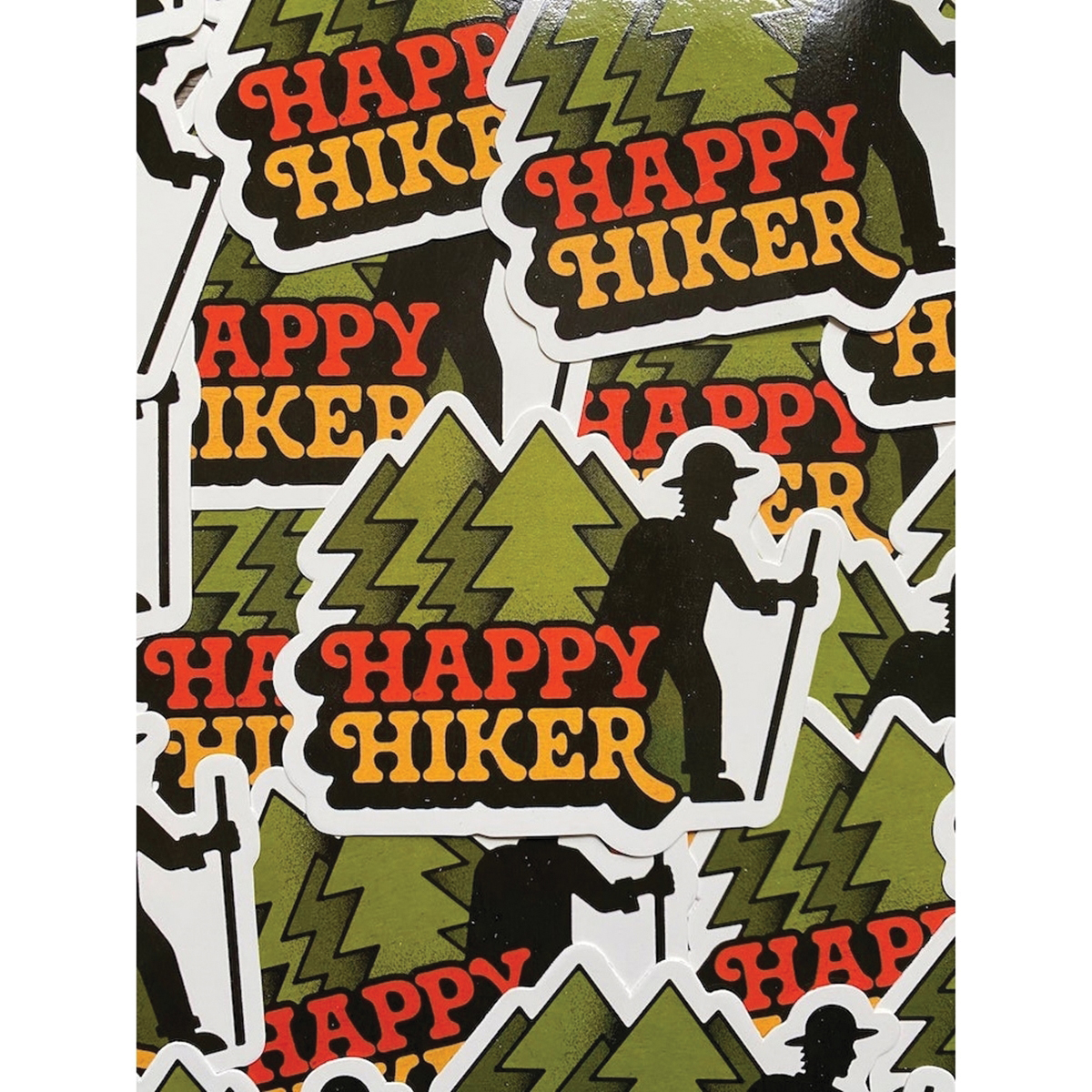 Sticker Art HAPPYHIKER Sticker, 4.15 in L, 3-1/2 in W - 3