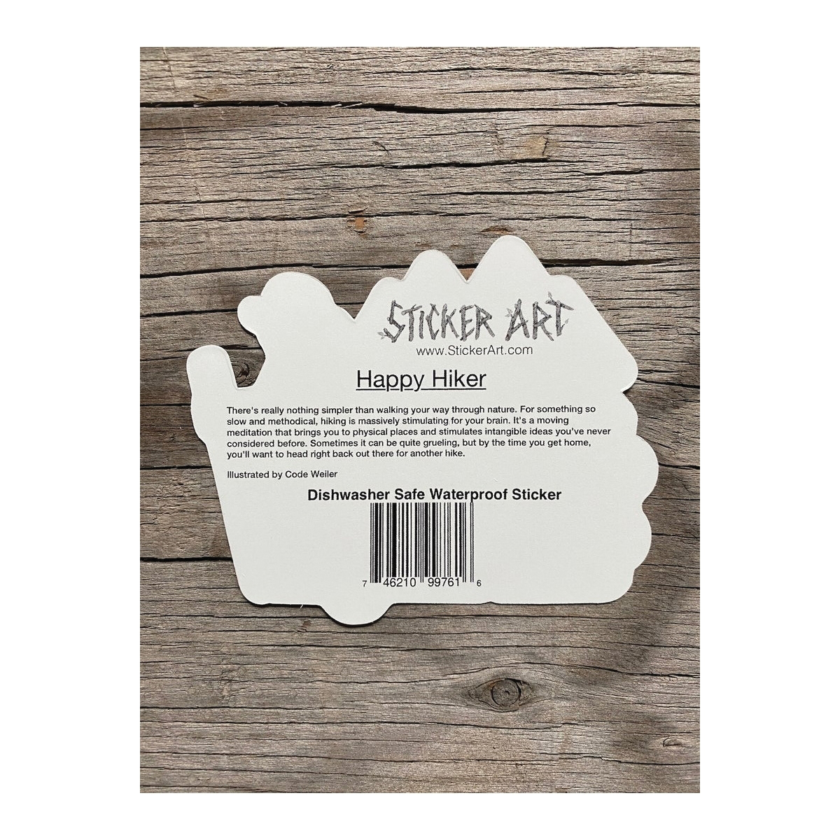 Sticker Art HAPPYHIKER Sticker, 4.15 in L, 3-1/2 in W - 4