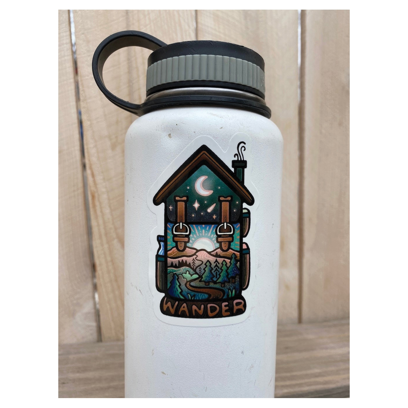 Sticker Art WANDER Sticker, 3-1/2 in L, 2.2 in W - 2