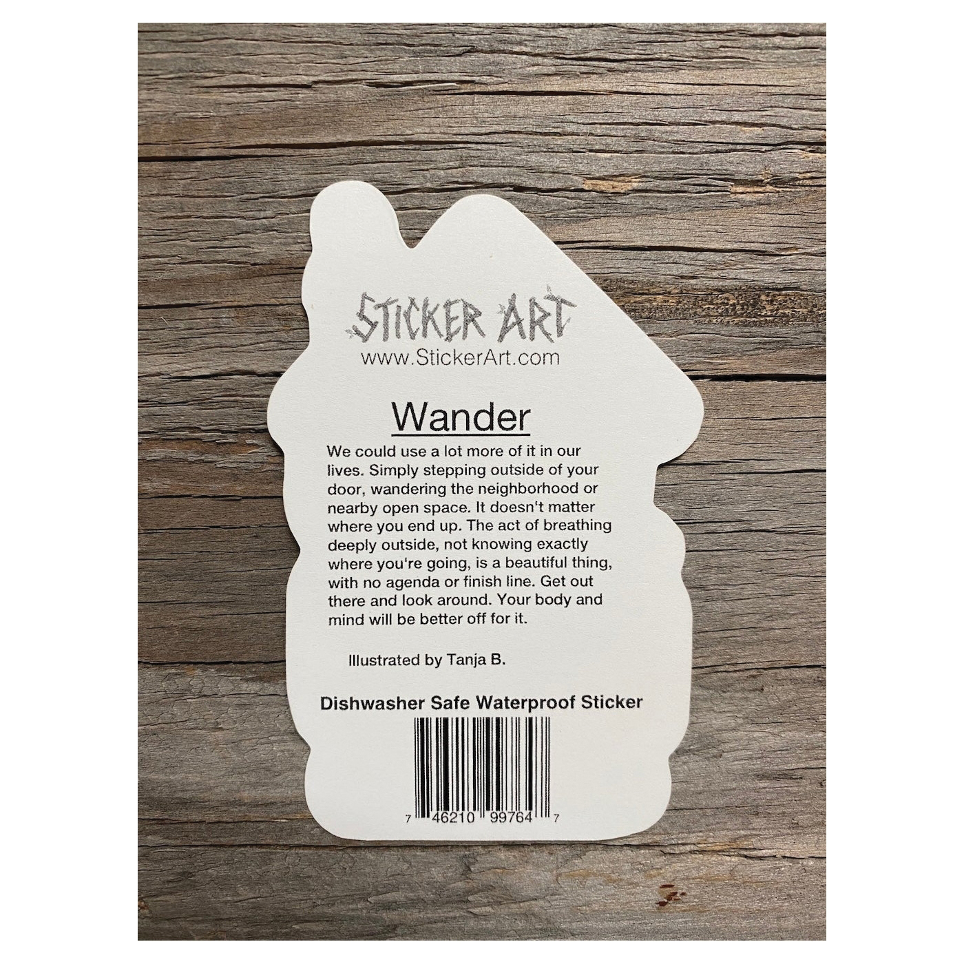 Sticker Art WANDER Sticker, 3-1/2 in L, 2.2 in W - 3