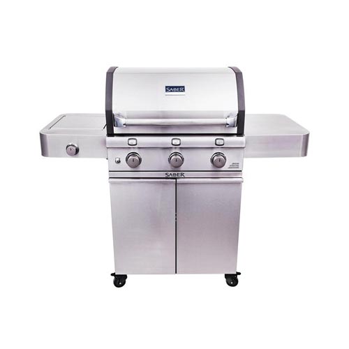 Saber R50CC0317 Deluxe Gas Grill, 34,000 Btu, Liquid Propane, 3-Burner, 500 sq-in Primary Cooking Surface - 2