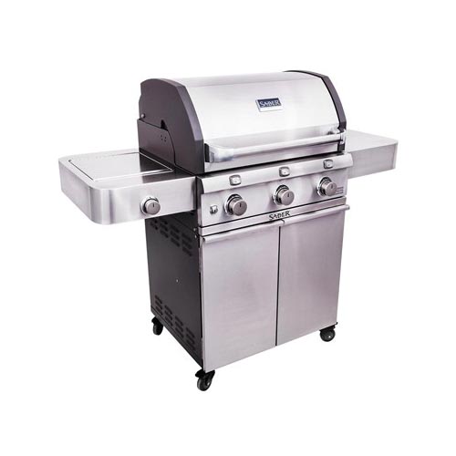 Saber R50CC0317 Deluxe Gas Grill, 34,000 Btu, Liquid Propane, 3-Burner, 500 sq-in Primary Cooking Surface - 3