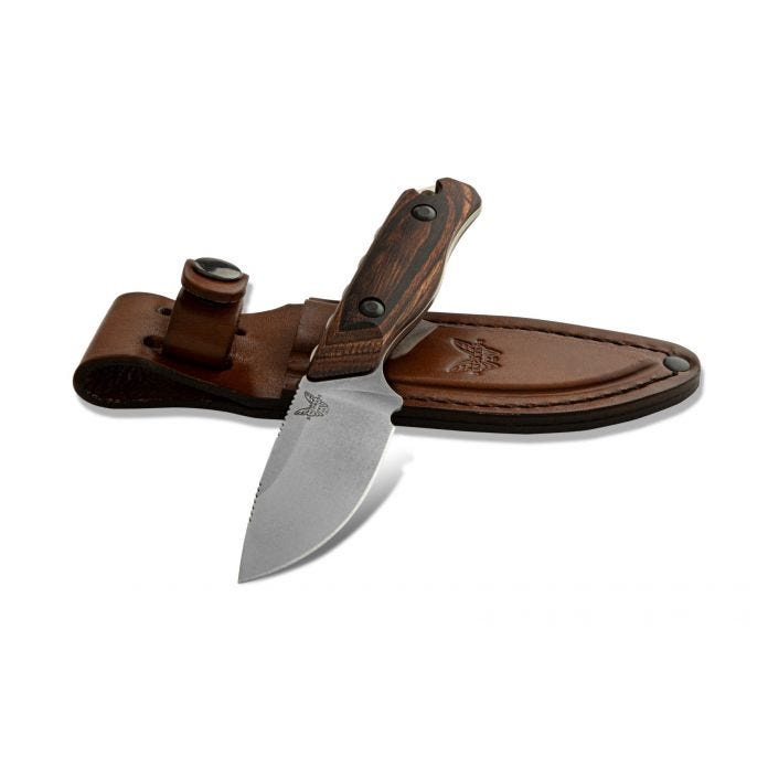 Benchmade 15017 Hunter Folding Knife, 2.79 in L Blade, Steel Blade, Wood Handle, 6.42 in OAL - 2