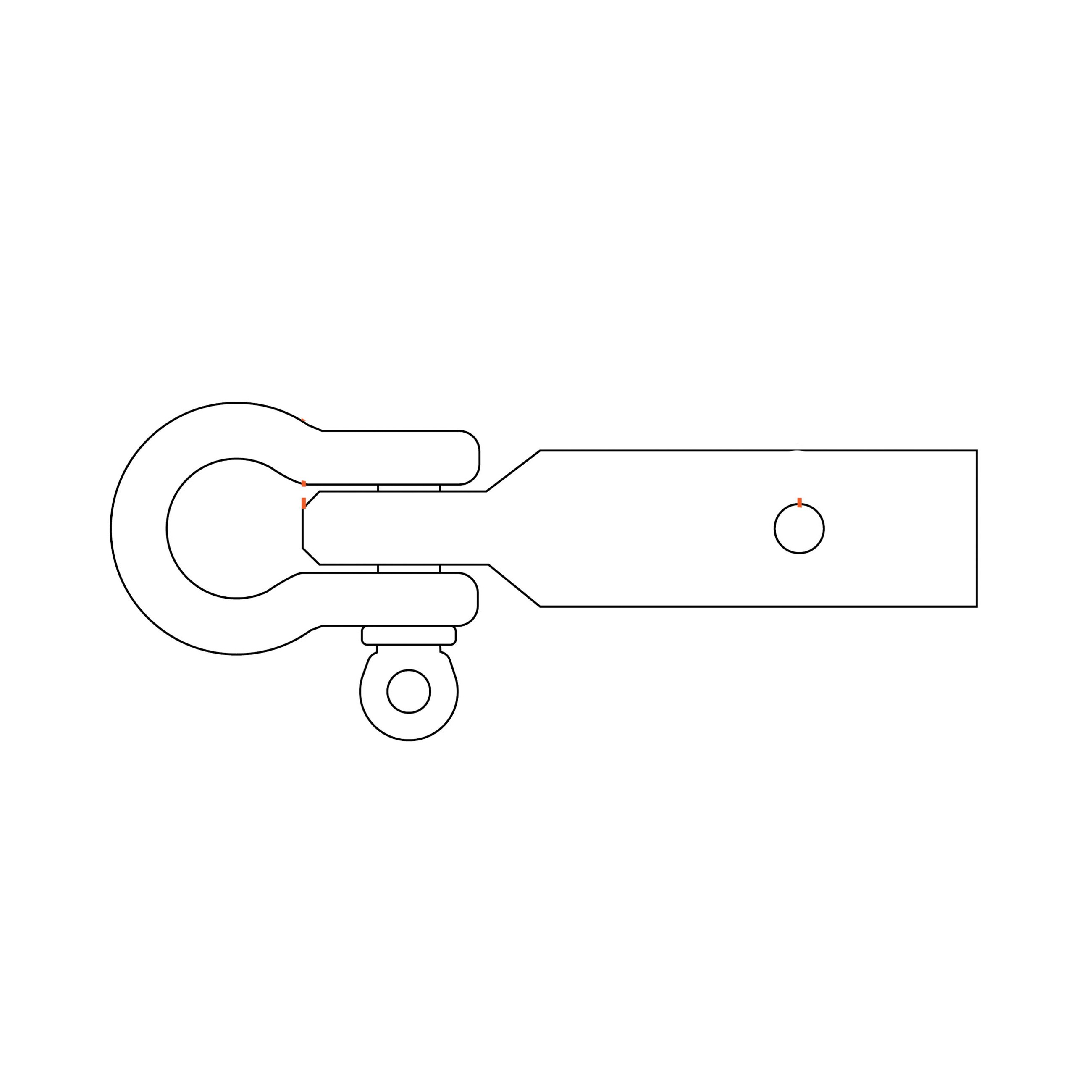 Curt 45832 D-Ring Shackle-Mount, 4, 5 Hitch, Steel, Carbide Powder-Coated - 3