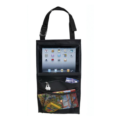High Road HR Express HR-3515-05BLK Car Seat Back Tablet Organizer, 3 -Pocket, 500D Polyester, Black - 2