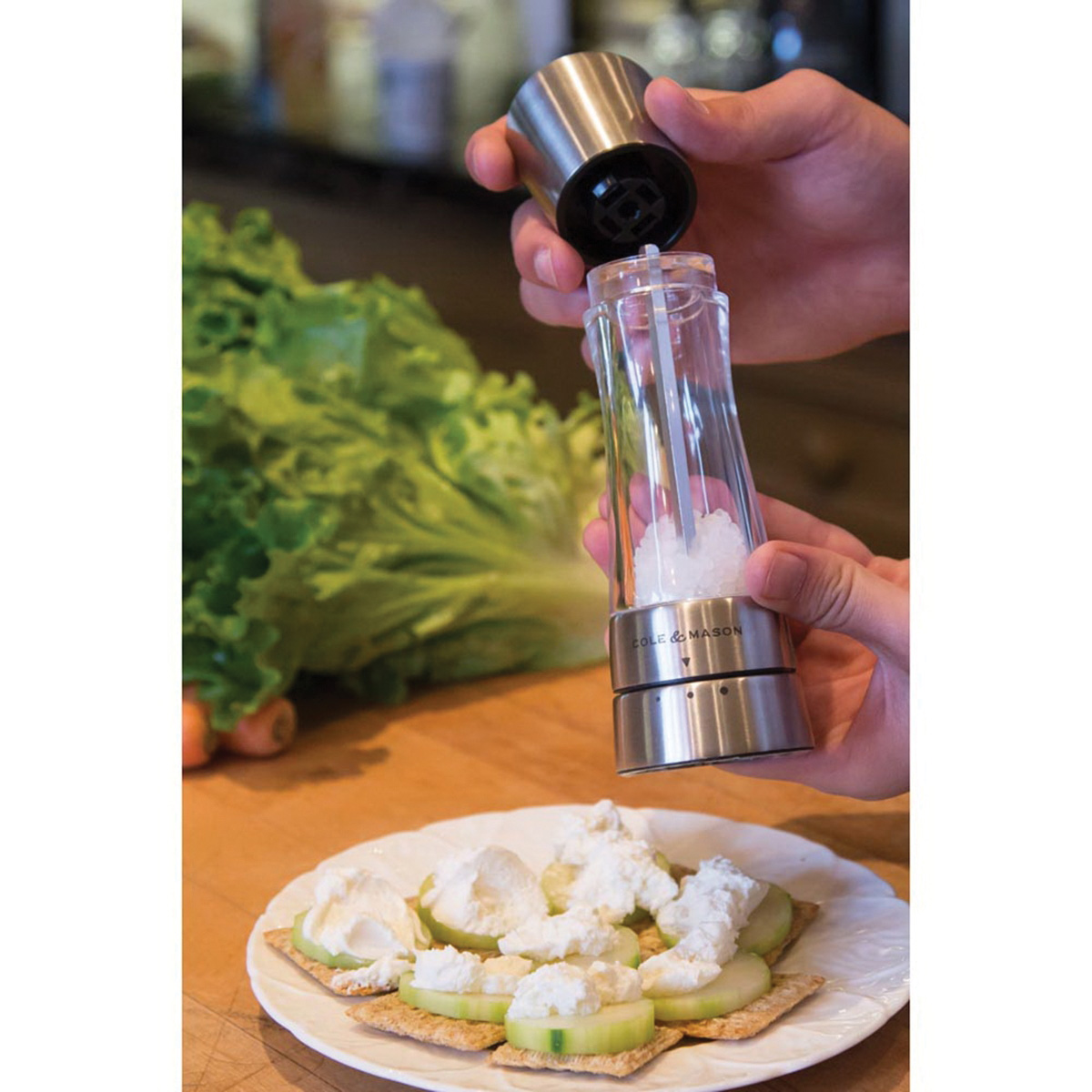 Cole & Mason H59402G Gourmet Salt Mill, Acrylic/Stainless Steel, Clear/Silver - 4