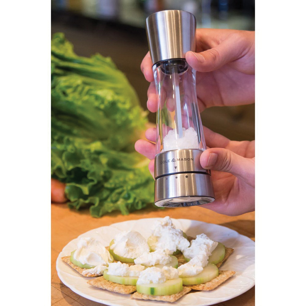 Cole & Mason H59402G Gourmet Salt Mill, Acrylic/Stainless Steel, Clear/Silver - 5