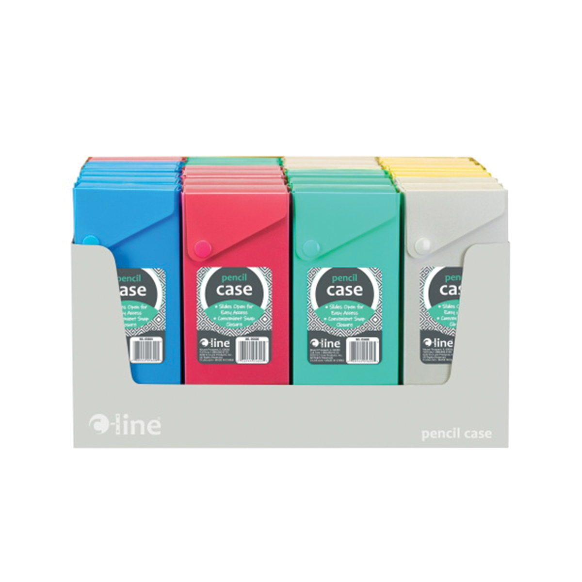 C-Line Tropic Tones 05600 Slider Pencil Case, Polypropylene, Assorted - 3