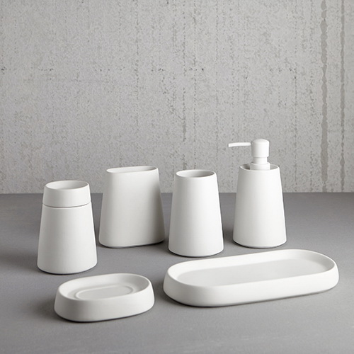 Moda Crater Series 105813-WHT Bathroom Tray, Ceramic, White - 2