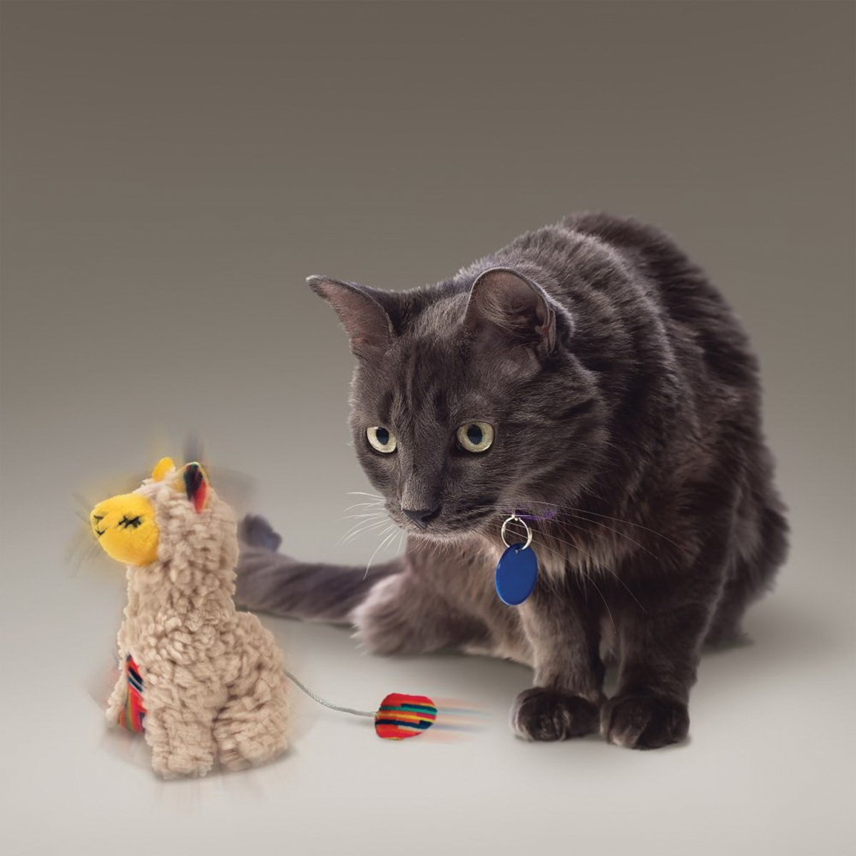Kong CSF53 Cat Toy, One-Size, Softies Buzzy Llama, Plush, Beige - 2