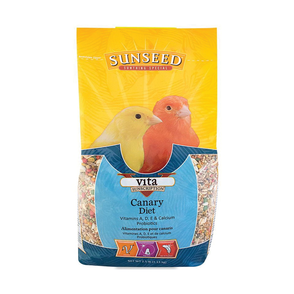 Sunseed 59012 Bird Food, Attracts: Canary, Pellet, 2.5 lb - 2