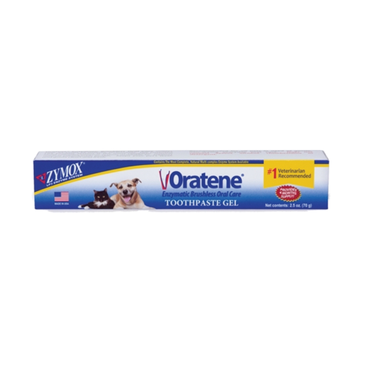 Zymox Oratene RODG0250 Toothpaste Gel, Flavorless Flavor, 2.5 oz Tube - 2