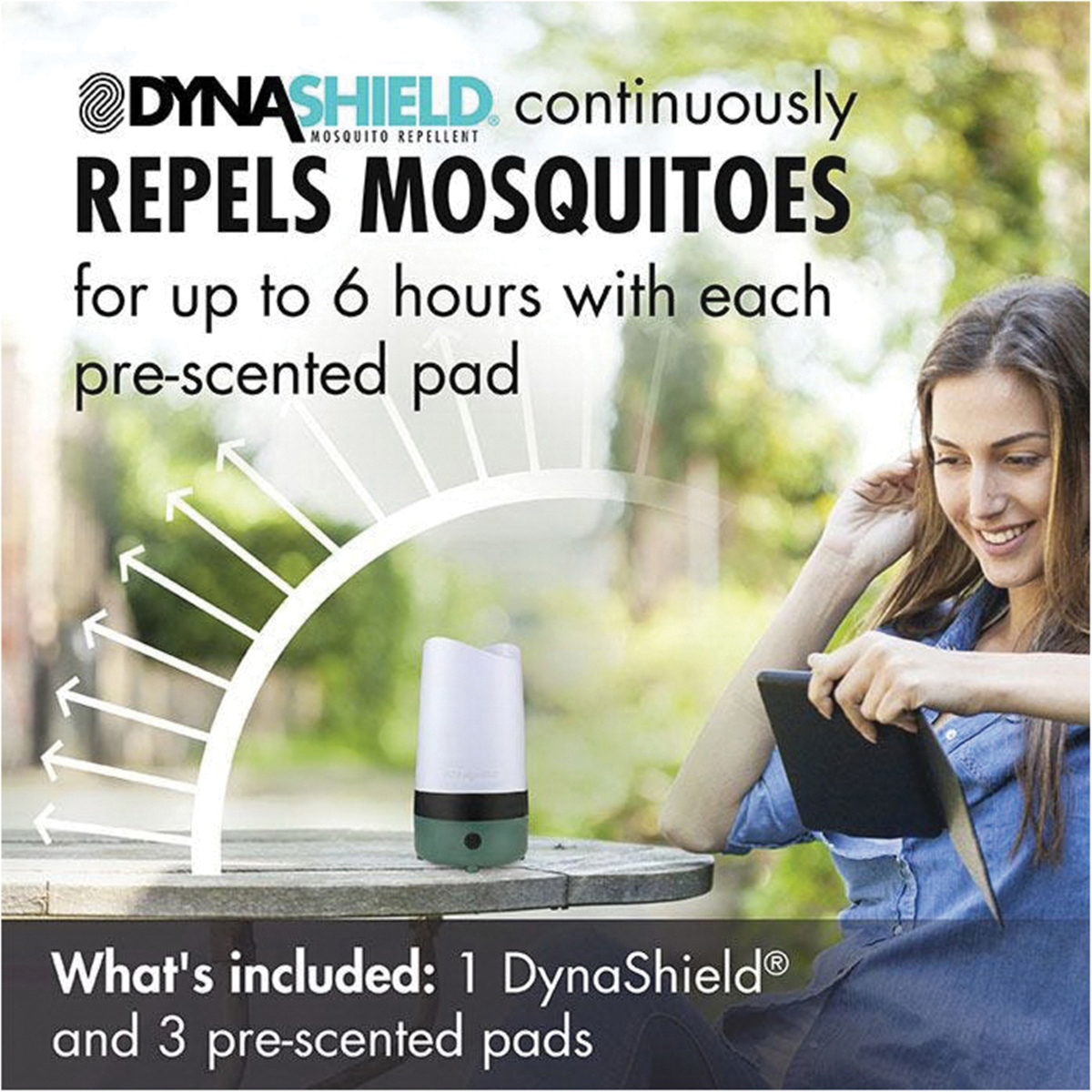 Dynatrap DynaShield DS1000-MSSR Mosquito Repeller, 45 hr Refill, 20 ft Coverage Area, Moss Green Housing - 2