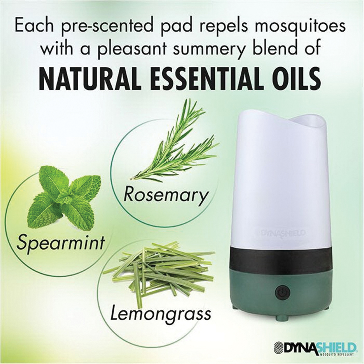 Dynatrap DynaShield DS1000-MSSR Mosquito Repeller, 45 hr Refill, 20 ft Coverage Area, Moss Green Housing - 3