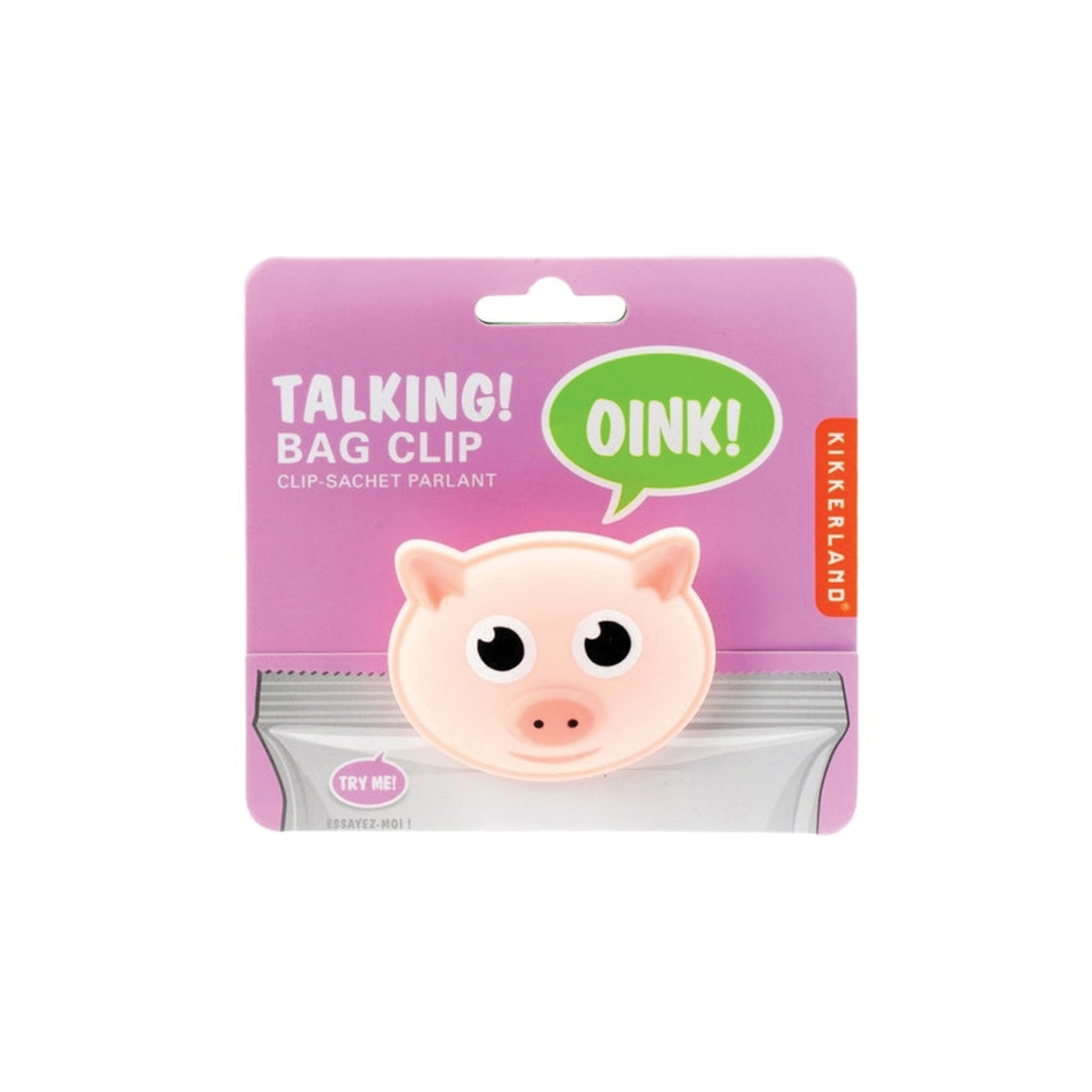 Kikkerland BC03 Talking Pig Bag Clip, ABS/Rubber - 2