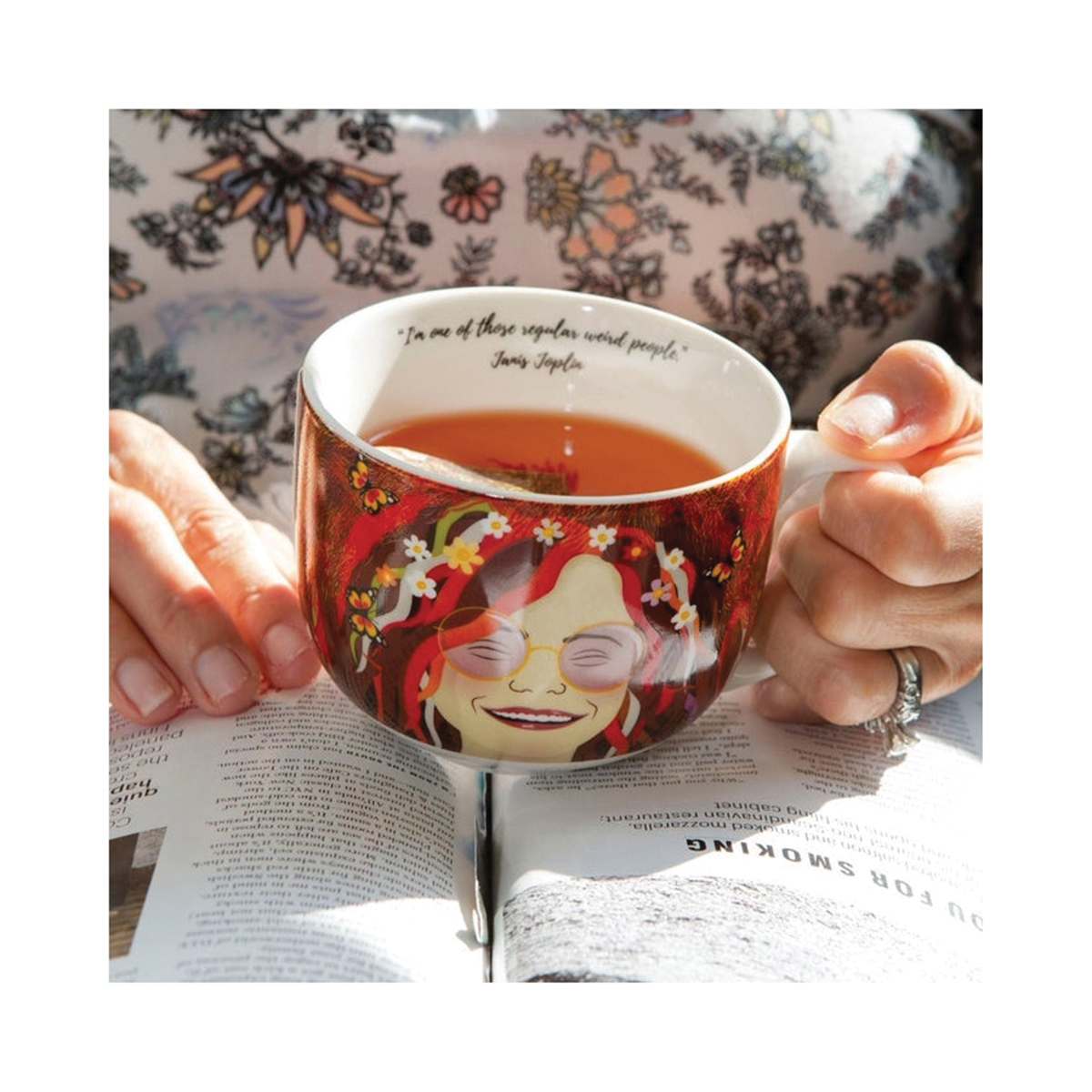 Kikkerland CU326 Wide Mouth Mug, Janis Joplin, Porcelain - 2