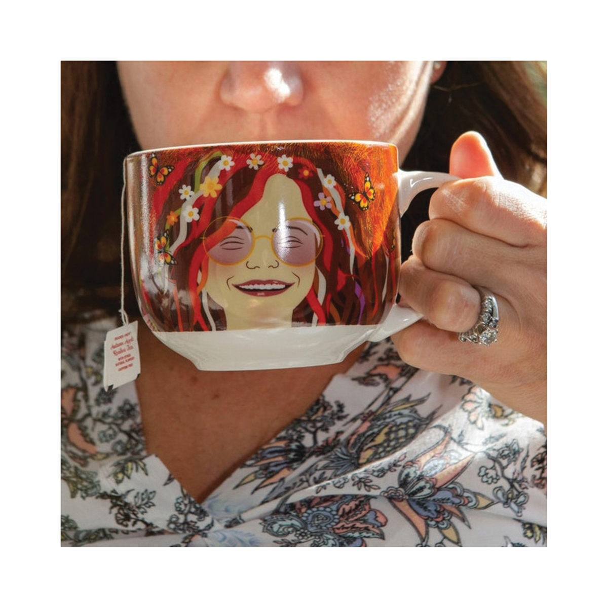 Kikkerland CU326 Wide Mouth Mug, Janis Joplin, Porcelain - 4