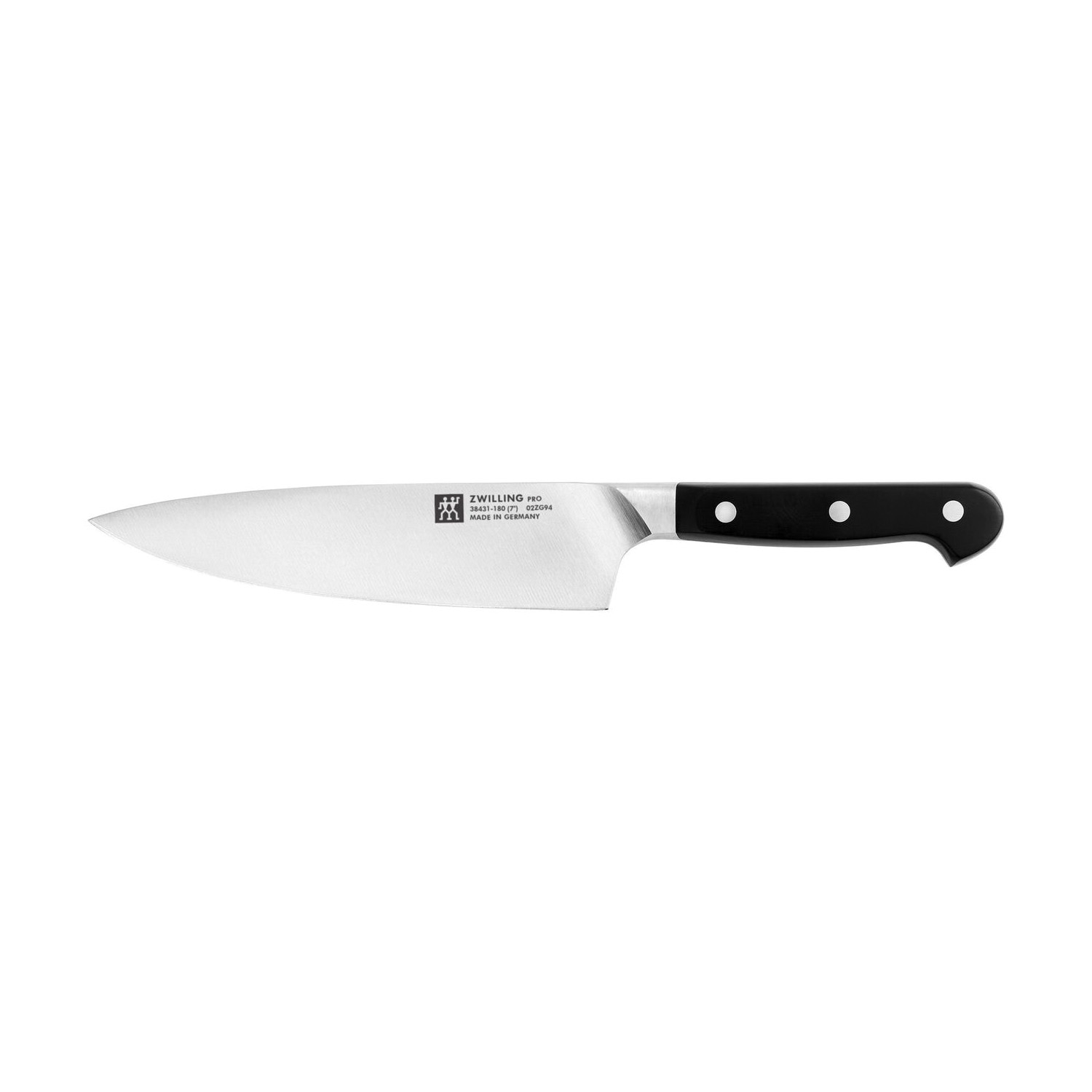Zwilling Pro Series 38431-182 Chef's Slim Knife, 7.09 in L Blade, HCS Blade, Plastic Handle, Black Handle - 1