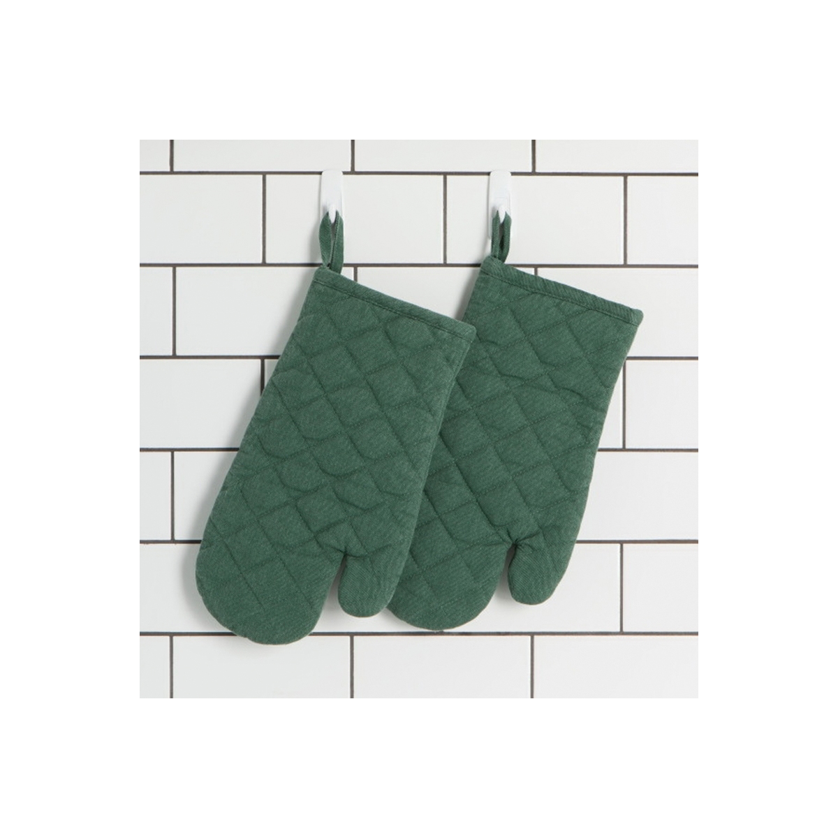 danica HEIRLOOM 2110562 Jade Stone Wash Oven Mitts, Cotton, Green - 3