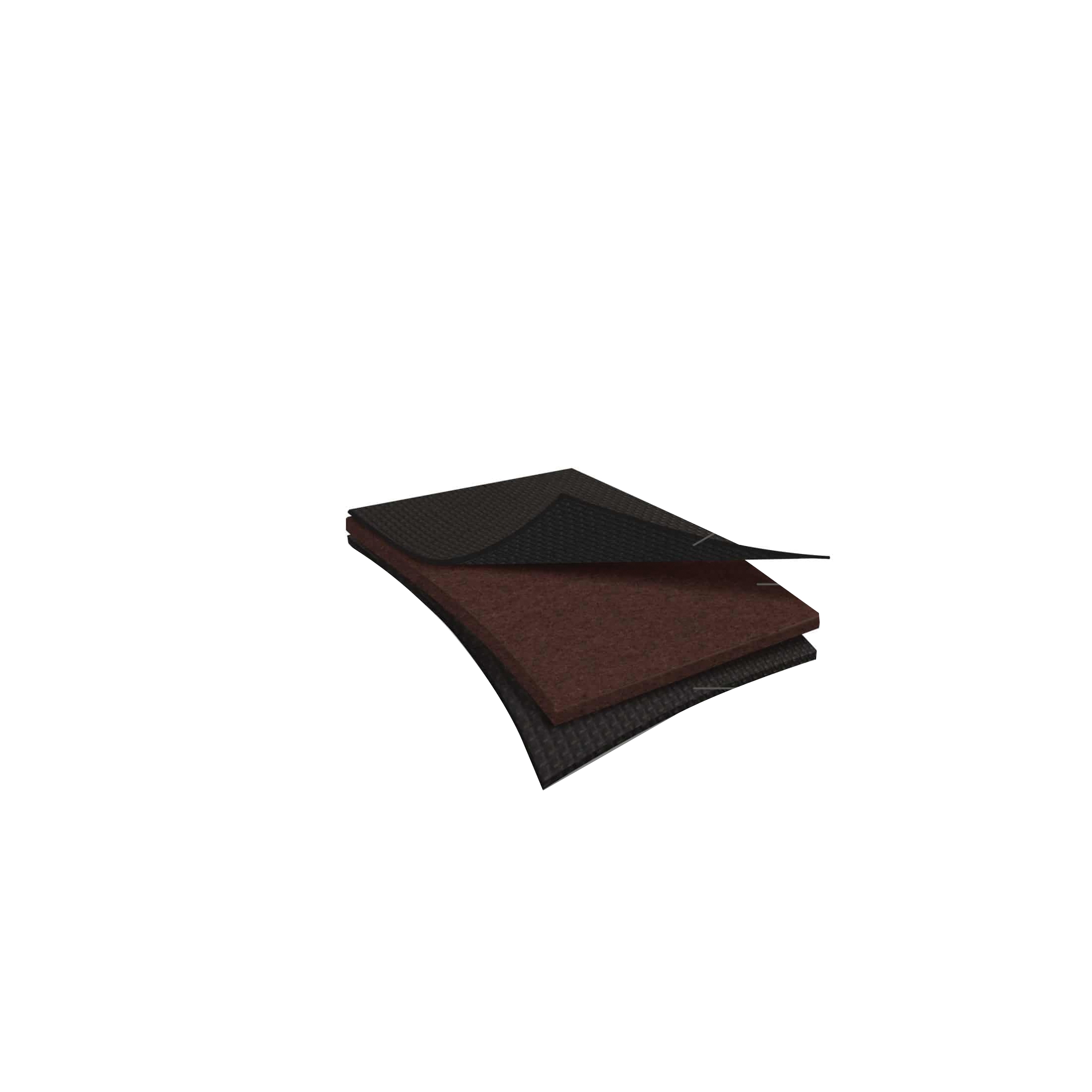 Slipstick GorillaPads CB142 Gripper Pad, Felt/Rubber, Black/Brown, 2 in L, 2 in W, 5/16 in Thick, Square - 3