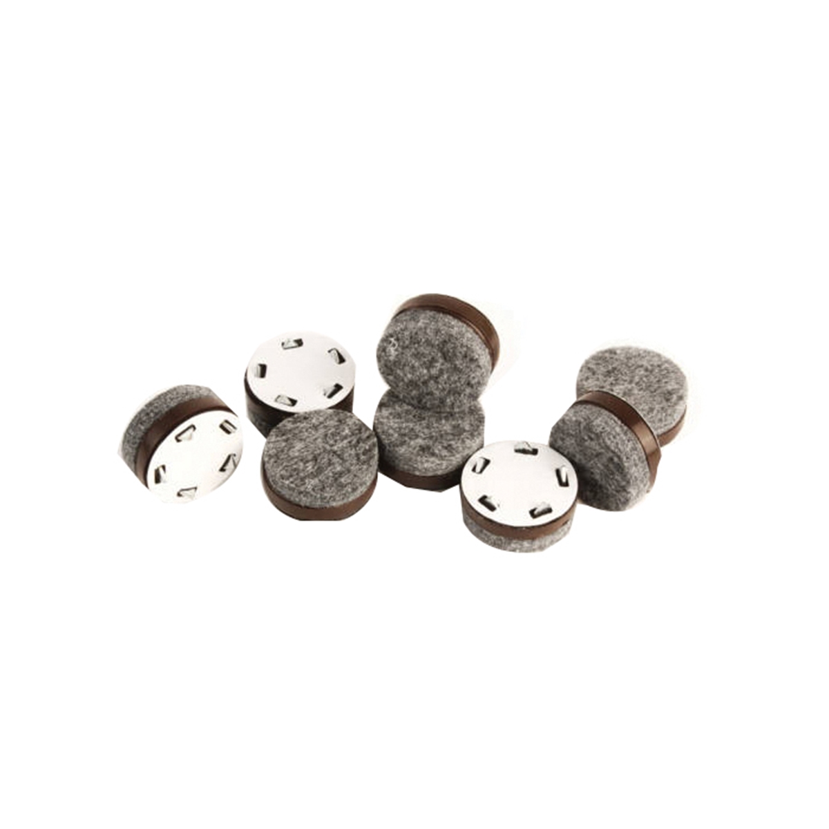 Slipstick GorillaFelt CB257 Protective Feet, Felt/Plastic, Brown/Gray, 1 in Dia, Round - 4