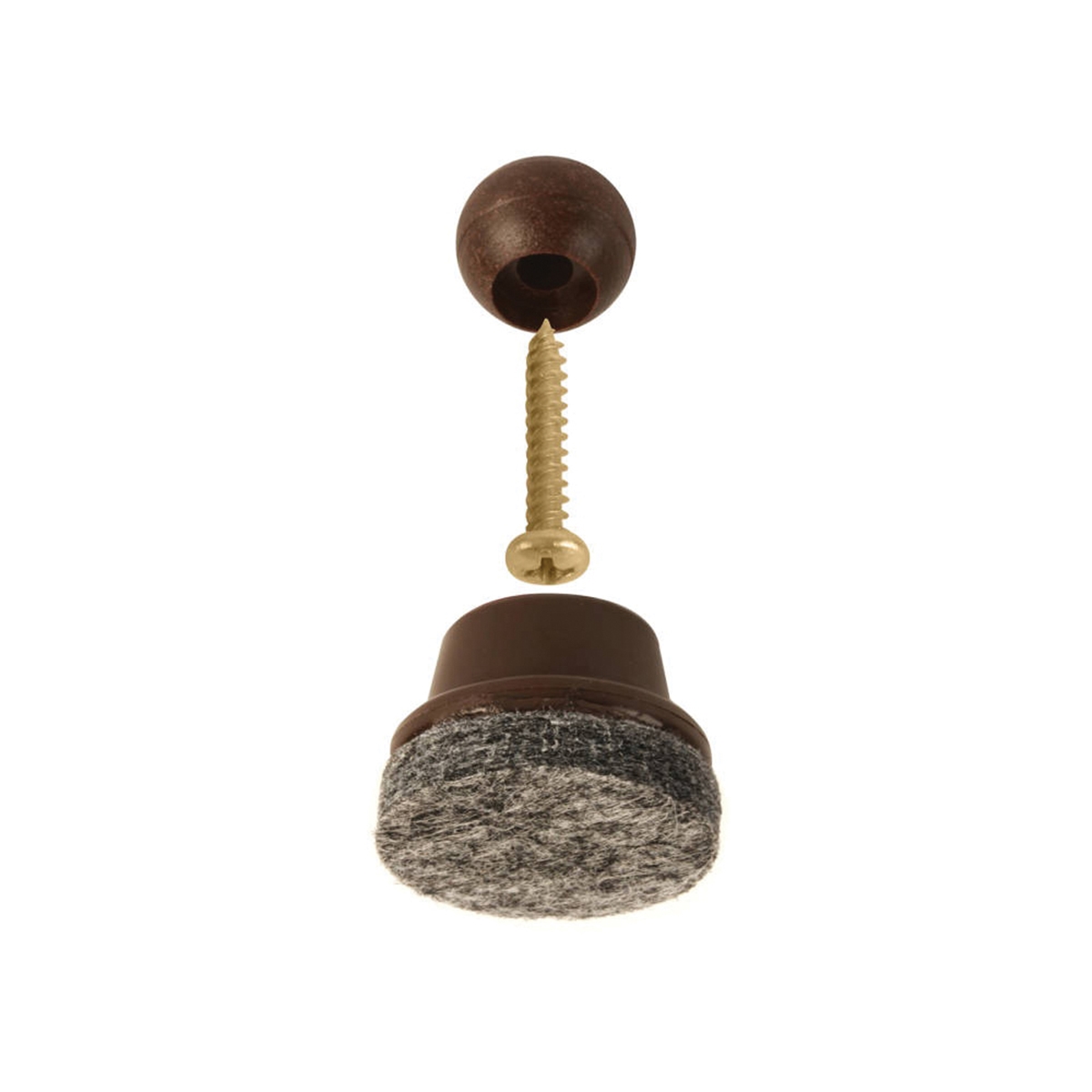 Slipstick GorillaFelt CB259 Swivel Protective Feet, Felt/Plastic, Brown/Gray, 1 in Dia, Round - 3