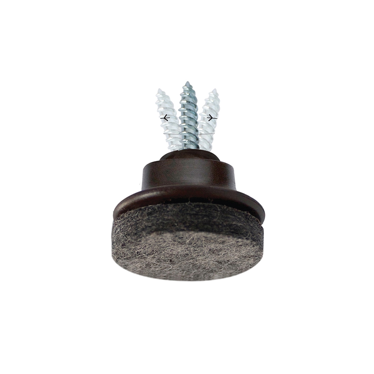 Slipstick GorillaFelt CB259 Swivel Protective Feet, Felt/Plastic, Brown/Gray, 1 in Dia, Round - 5