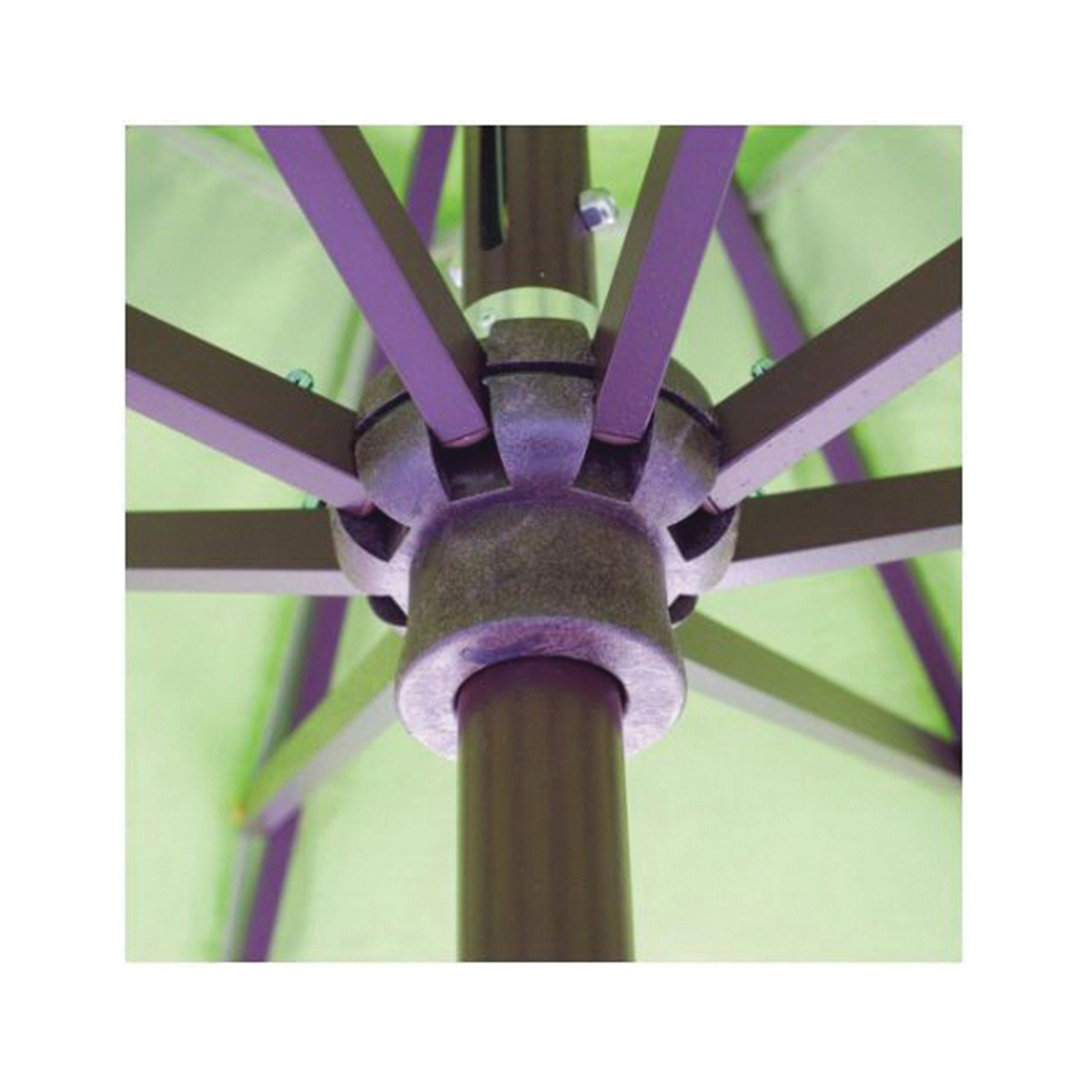 Galtech 727AB68 Auto-Tilt Umbrella, Teak Fabric, 39 in H Pole, 96 in H, 7-1/2 ft W Canopy, 75 in L Canopy, Resin Fabric - 3
