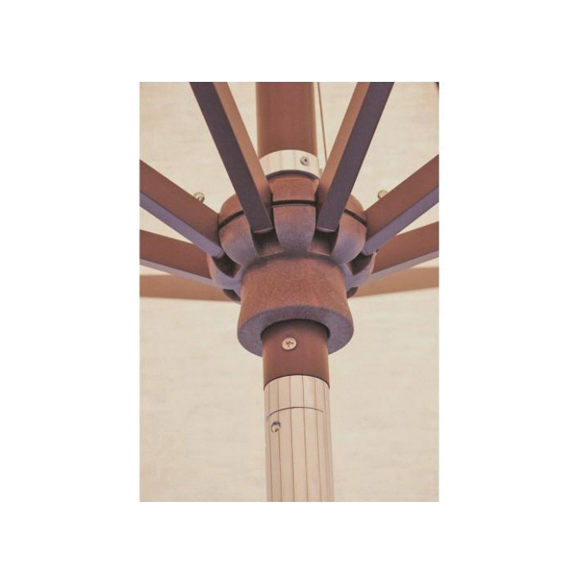 Galtech 727AB68 Auto-Tilt Umbrella, Teak Fabric, 39 in H Pole, 96 in H, 7-1/2 ft W Canopy, 75 in L Canopy, Resin Fabric - 4